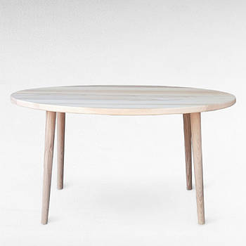 Овальний журнальний столик у скандинавському стилі Мінімалістичний дерев'яний стіл на конусних ніжках Сідней