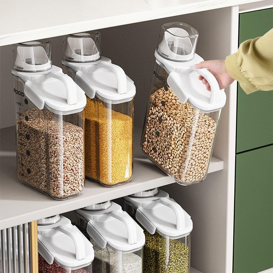 Пластиковый контейнер для хранения сыпучих продуктов на кухню, Универсальный кухонный органайзер для круп - фото 1 - id-p2180685948