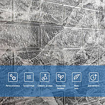 R061-2-20 Панель стінова у рулоні 3D 700х19600х2мм Мармур Чорний (D) SW-00002279, фото 5