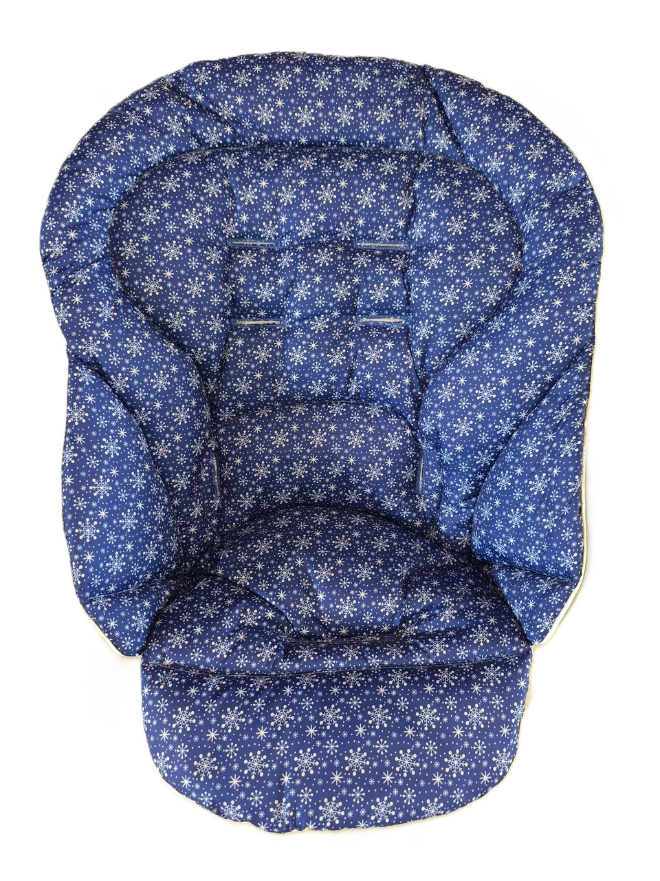 Чохол DavLu до стільчика для годування Chicco Polly Magic 3 в 1 Сніжинки на синьому (000127)