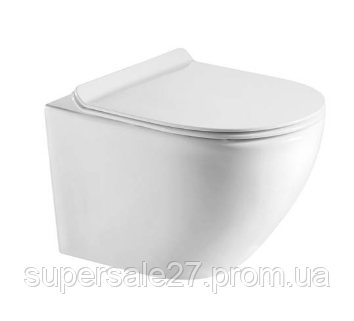 Унітаз підвісний Koller Pool ROUND Smart Tornado 3.0 із сидінням Slim Soft-close RN-0490-RQ3, фото 1