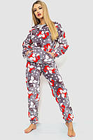 Пижама женская плюшевая, цвет серо-оранжевый, 102R5241