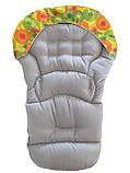 Чохол DavLu до стільчика для годування Chicco Polly Magic 3 в 1 Круги на жовтому (000132), фото 3