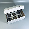 Коробка для капкейків, кексів та мафінів 6 штук 250*170*110 гофрокартон, фото 3