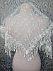 Весільна мереживна хустка (шаль, косинка, шарф) в айворі кольорі, вінчальна хустка, хустка у церкву (храм), фото 2