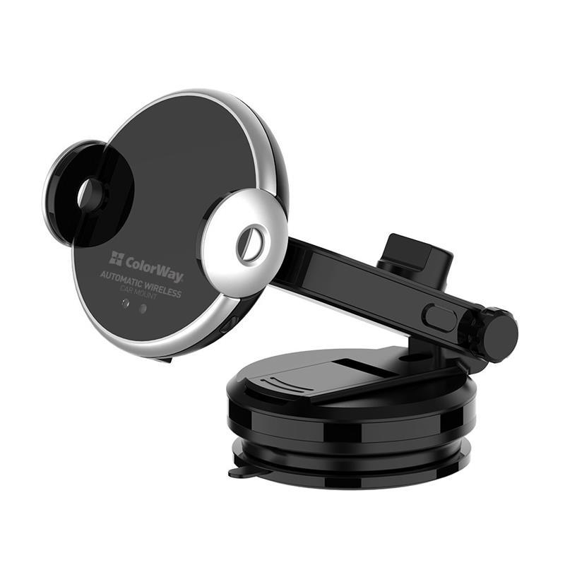 Бездротовий зарядний пристрій ColorWay AutoSense Car Wireless Charger 15W Black (CW-CHAW039Q-BK), фото 1
