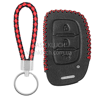 Шкіряний чохол для ключа Hyundai Tucson I10 I20 I40 Ioniq смарт 3 кнопки (з номером)