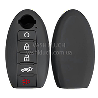 Чохол силіконовий чорний для ключа Nissan 5 кнопок