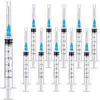 100 Pack 3ml 23Ga Plastic Syringe with Measurement for Scientific Labs, Industrial Dispensing Animal and Pet