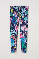 H&M трикотажні Легінси Темно-синій/джунглі розмір 7-8 років зріст 128