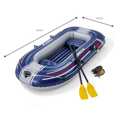 Надувний двомісний човен Bestway 61068 Hydro-Force Raft Set (розмір 255x127x41см, навантаження до 225кг), фото 1