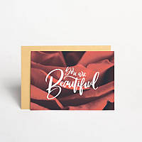 Листівка "You are beautiful" red, англійська