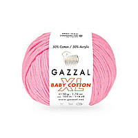 Пряжа для в'язання Gazzal Baby cotton XL. 50 г. 105 м. Колір - рожевий 3468