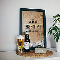Рамка для пивних кришок "Beer time", black-brown, black-brown, англійська