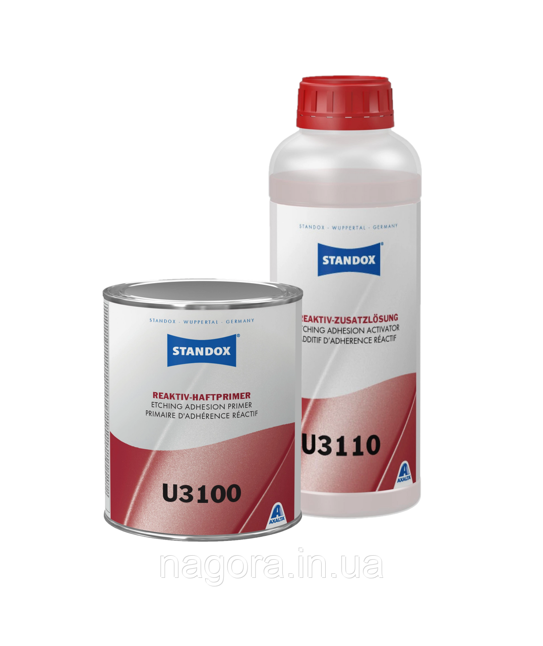 Кислотний (травний) ґрунт STANDOX Reaktiv-Haftprimer U3100 (1 л) прозорий + Reaktiv — затверджувач (1 л), фото 1