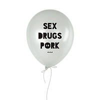 Кулька надувна "Sex Drugs Pork", Білий, White, англійська