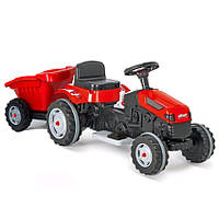 Трактор каталка-электромобиль Pilsan 05-116 с прицепом, аккумулятор 6V, колеса с резин. накладками, красный