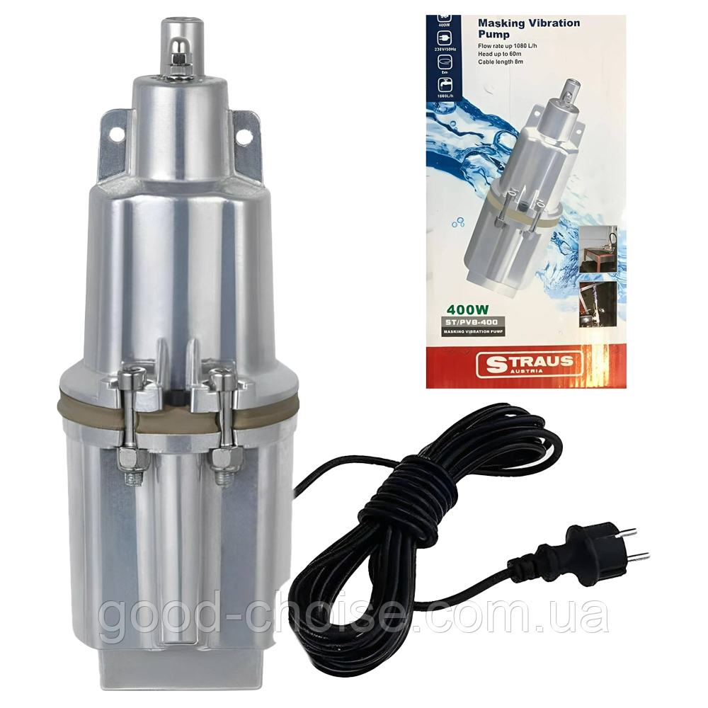 Насос для скважини 400Вт (1080л/ч) ST-PVB-400 / Глибинний насос для води / Вібраційний насос для колодязя