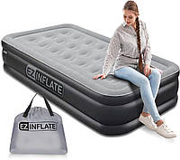 EZ INFLATE Double High Luxury Air Mattress with Built in Pump, Inflatable Mattress