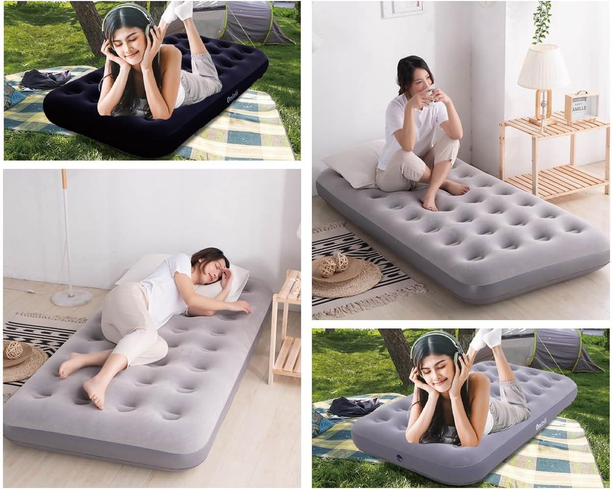 Twin Size QuickBed Single-High Thickened Air Mattress 75"x 39"x 8.7" Portable Inflatable Camping Air Blow Up - фото 5 - id-p2180698999