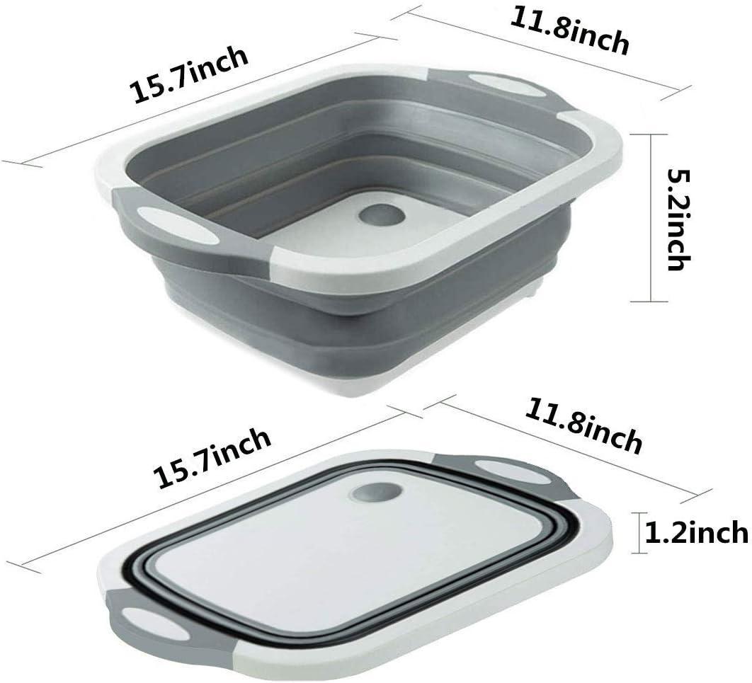 Collapsible Washing Up Bowl, Innovations Multi Function Bowl Drying Rack, Portable Cutting Board, Retractable - фото 3 - id-p2180709011