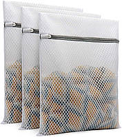 3Pcs Durable Honeycomb Mesh Laundry Bags for Delicates 12 x 16 Inches (3 Medium)