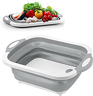 Collapsible Cutting Board - Portable Multi-Purpose Dish Tub - Washing and Draining Fruits and Veggies with