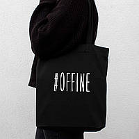 Екосумка "#offine", Чорний, Black, англійська