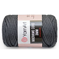 Пряжа для вязания YarnArt Macrame Cord 3 mm. 250 г. 85 м. Цвет - 758, графит