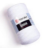 Пряжа для вязания YarnArt Ribbon. 250 г. 125 м. Цвет - 751 белый