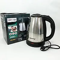 Металлический электро чайник на 2 литра с вращающейся подставкой и автоотключением, Стильный чайник в дом hop