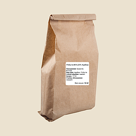Кава зернова Робуста 80%, Арабіка 20%, 10 кг