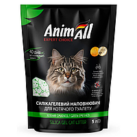 AnimAll Expert Choice - силикагелевый наполнитель для кошек (зеленые гранулы) - 5 л