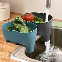 Kitchen Sink Drain Basket | Elephant Drain Basket & Rack | Multi Functional Filtering Drain for Shelf Corner |