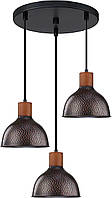 Industrial Vintage Hanging Kitchen Island Pendant Ceiling Light Fixtures Farmhouse Rubber Natural Wood Pendant