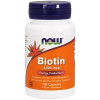 Витамин Now Foods Биотин (В7) 1000мкг, 100 капсул (NOW-00469) p