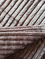 Плед-покрывало королевский шарпей ширина полосочки 3 см. KOLOCO, микрофибра евро 230* 215 см.лавандовый