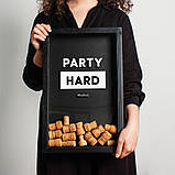 Копілка для винних корків "Party hard", Чорний, Black, англійська, фото 2