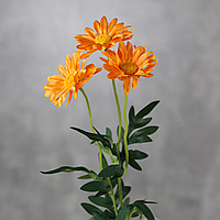 Искусственная ветвь ромашек, цвет оранжевый, 50 см. Цветы премиум-класса, для интерьера, декора, фотозоны
