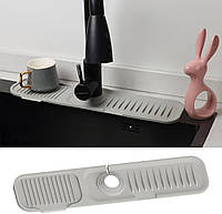 17"X3.9" Gray Kitchen Faucet Splash Guard - narrow version 3 in 1 Splash Guard with 5° Ramp - Protects Sinks