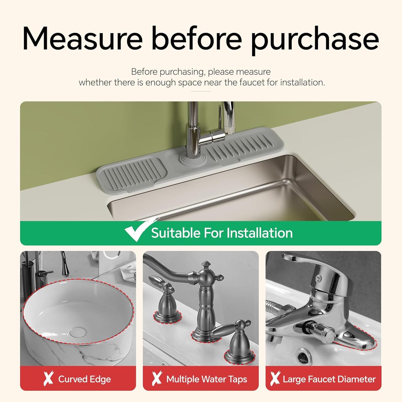 17"X3.9" Gray Kitchen Faucet Splash Guard - narrow version 3 in 1 Splash Guard with 5° Ramp - Protects Sinks - фото 5 - id-p2180712465