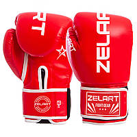 Перчатки боксерские Zelart BO-3987 размер 12 унции цвет красный hr