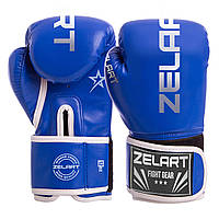 Перчатки боксерские Zelart BO-3987 размер 12 унции цвет синий hr