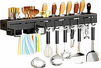 20-Inch Kitchen Organizer - Stainless Steel Non-Hole Hooks,storage Organizer flatware Wall Mounted for Knives,