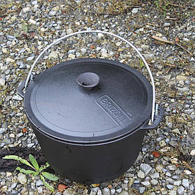 Казан чавунний Похідний 10 л. Казан для багаття, пікніка. Чавунний посуд. Чавунний казанок