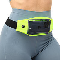 Спортивная сумка пояс для бега и ходьбы с сенсорным экраном RUNNING WAISTPACK Zelart GA-506 цвет лимонный hr