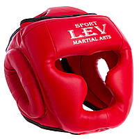 Шлем боксерский с полной защитой LEV LV-4294 размер m цвет красный hr