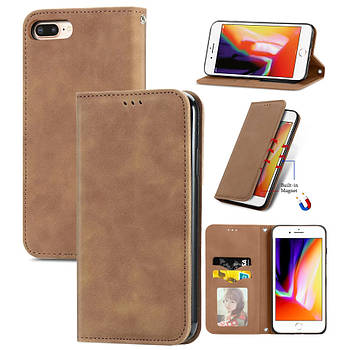 Чохол-книжка Skin Feel Leather Wallet для Apple iPhone 6 Plus / 7 Plus / 8 Plus Brown