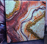 Эпоксидная картина с кристаллами "Мрамор"