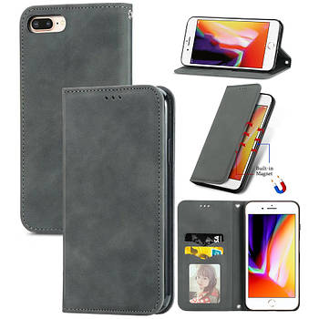 Чохол-книжка Skin Feel Leather Wallet для Apple iPhone 6 Plus / 7 Plus / 8 Plus Grey